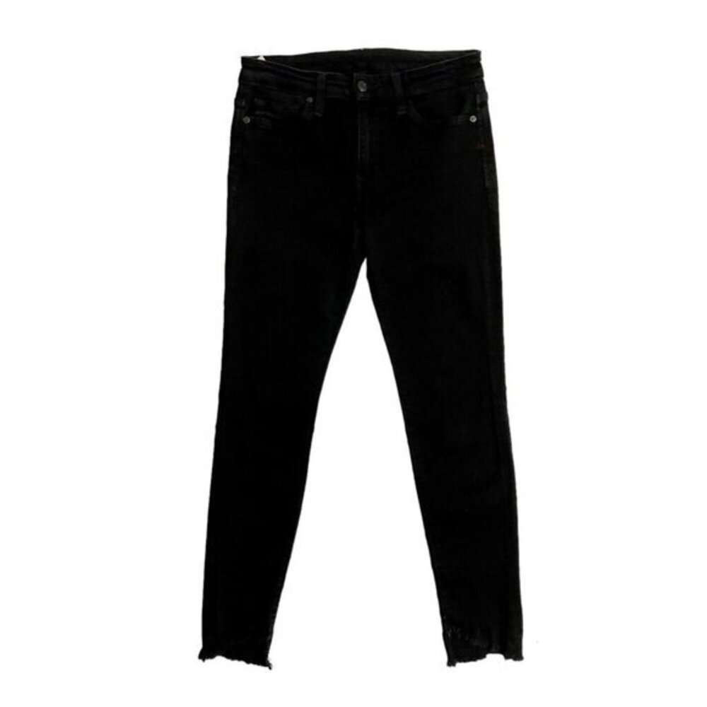 Joe's Jeans Mid Rise Skinny Jeans Denim Black Ella Wash Step Hem SZ 27